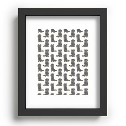 Little Arrow Design Co simple cowboy boots charcoal Recessed Framing Rectangle