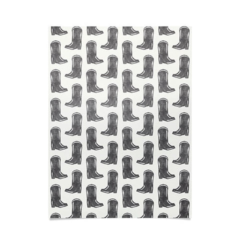 Little Arrow Design Co simple cowboy boots charcoal Poster