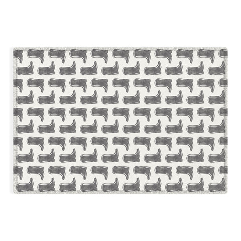 Little Arrow Design Co simple cowboy boots charcoal Outdoor Rug