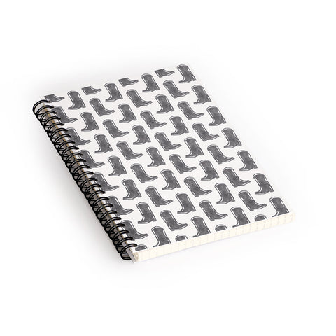 Little Arrow Design Co simple cowboy boots charcoal Spiral Notebook