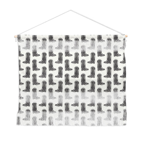 Little Arrow Design Co simple cowboy boots charcoal Wall Hanging Landscape