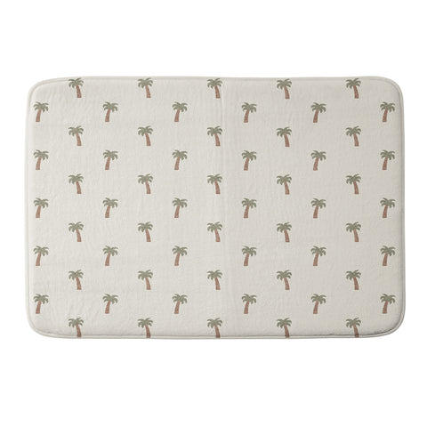 Little Arrow Design Co simple palm trees cream Memory Foam Bath Mat