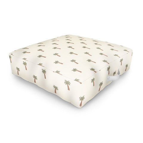 Little Arrow Design Co simple palm trees cream Outdoor Floor Cushion