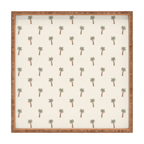 Little Arrow Design Co simple palm trees cream Square Tray