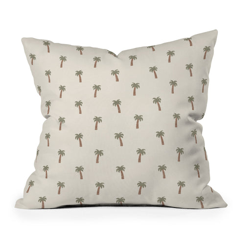 Little Arrow Design Co simple palm trees cream Outdoor Throw Pillow