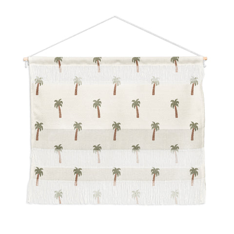 Little Arrow Design Co simple palm trees cream Wall Hanging Landscape