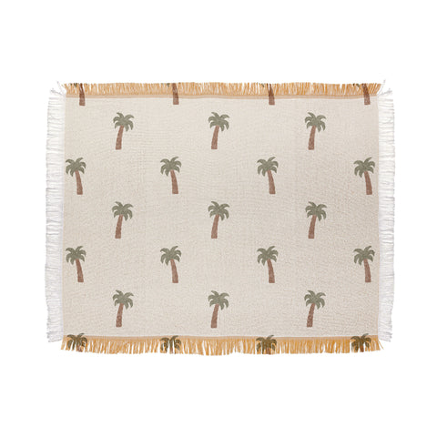 Little Arrow Design Co simple palm trees cream Throw Blanket