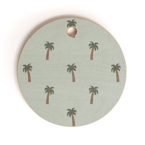 Little Arrow Design Co simple palm trees sage Cutting Board Round