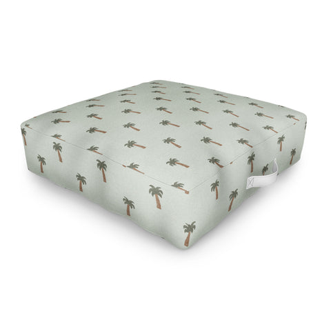 Little Arrow Design Co simple palm trees sage Outdoor Floor Cushion