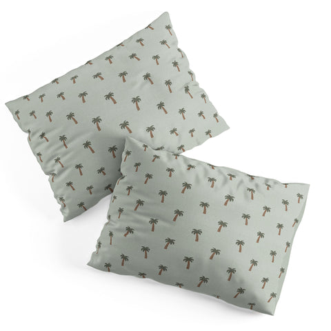 Little Arrow Design Co simple palm trees sage Pillow Shams