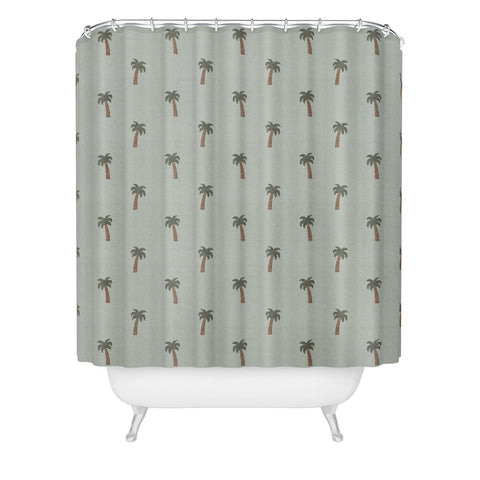 Little Arrow Design Co simple palm trees sage Shower Curtain