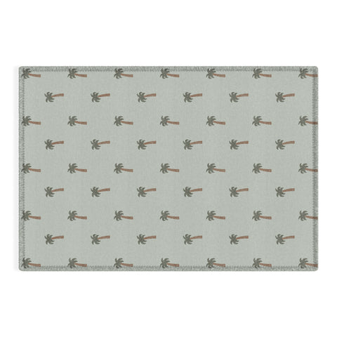 Little Arrow Design Co simple palm trees sage Outdoor Rug