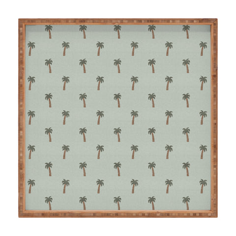Little Arrow Design Co simple palm trees sage Square Tray