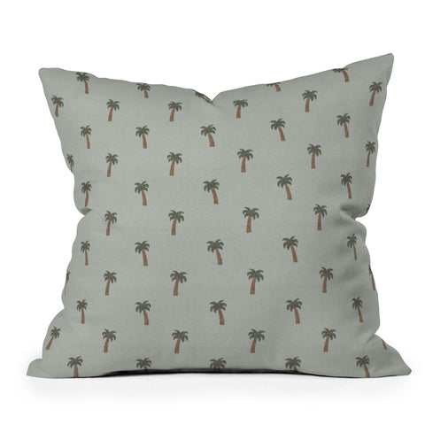 Little Arrow Design Co simple palm trees sage Throw Pillow