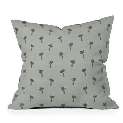 Little Arrow Design Co simple palm trees sage Outdoor Throw Pillow