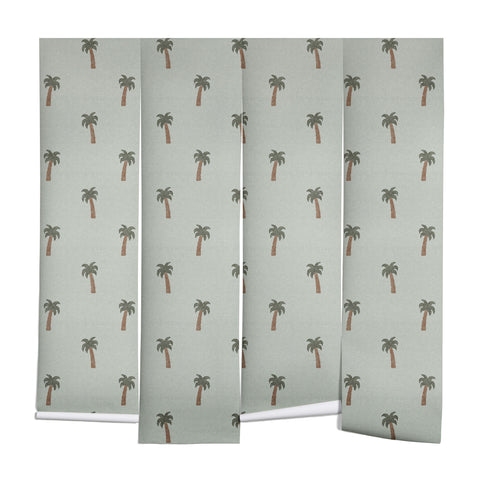 Little Arrow Design Co simple palm trees sage Wall Mural