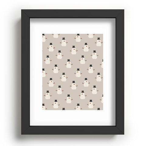 Little Arrow Design Co simple snowmen beige Recessed Framing Rectangle
