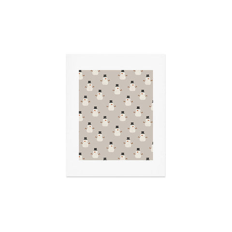 Little Arrow Design Co simple snowmen beige Art Print