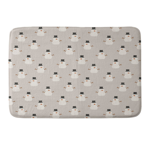 Little Arrow Design Co simple snowmen beige Memory Foam Bath Mat