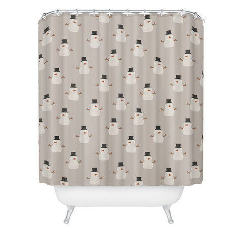 Little Arrow Design Co simple snowmen beige Shower Curtain