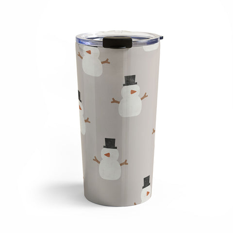 Little Arrow Design Co simple snowmen beige Travel Mug