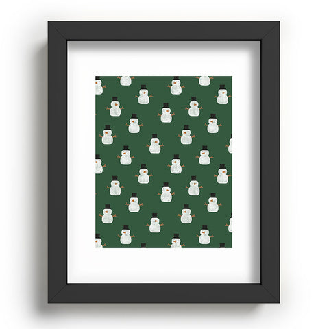 Little Arrow Design Co simple snowmen dark green Recessed Framing Rectangle