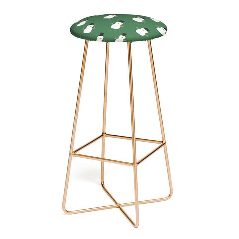 Little Arrow Design Co simple snowmen dark green Bar Stool