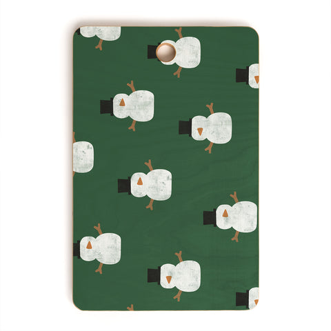 Little Arrow Design Co simple snowmen dark green Cutting Board Rectangle