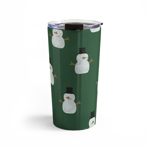 Little Arrow Design Co simple snowmen dark green Travel Mug