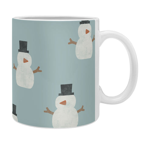 Little Arrow Design Co simple snowmen dusty blue Coffee Mug