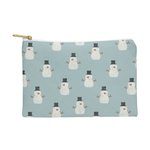 Little Arrow Design Co simple snowmen dusty blue Pouch