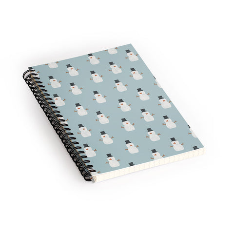 Little Arrow Design Co simple snowmen dusty blue Spiral Notebook