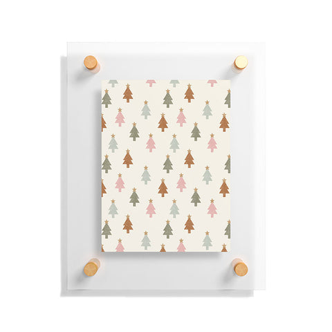 Little Arrow Design Co simple xmas trees multicolor Floating Acrylic Print