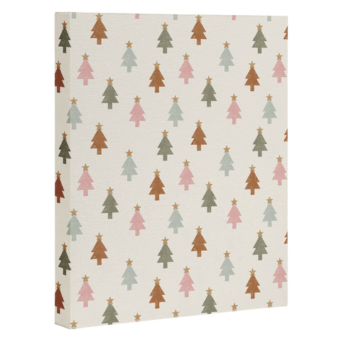Little Arrow Design Co simple xmas trees multicolor Art Canvas