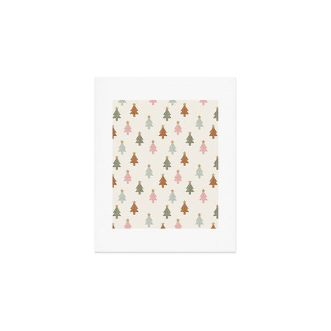 Little Arrow Design Co simple xmas trees multicolor Art Print