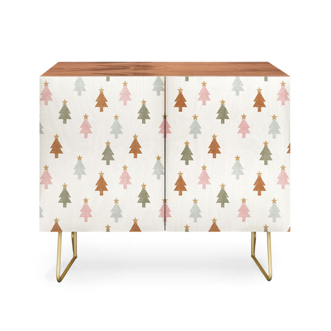 Little Arrow Design Co simple xmas trees multicolor Credenza