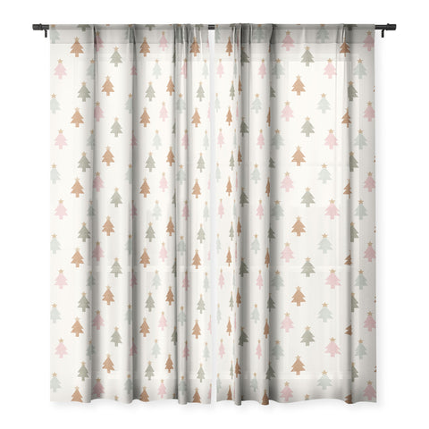 Little Arrow Design Co simple xmas trees multicolor Sheer Non Repeat