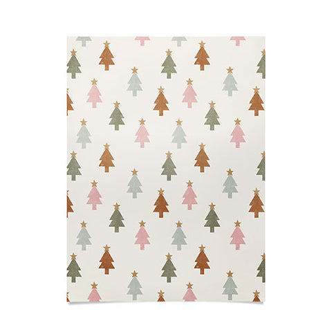 Little Arrow Design Co simple xmas trees multicolor Poster