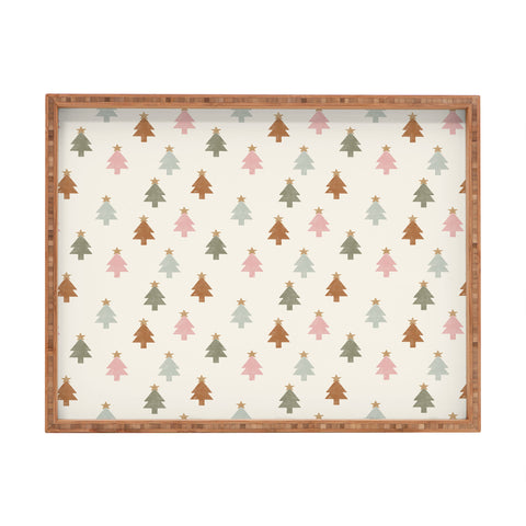 Little Arrow Design Co simple xmas trees multicolor Rectangular Tray
