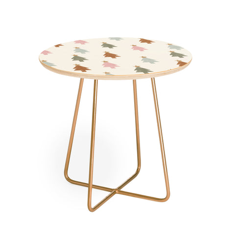 Little Arrow Design Co simple xmas trees multicolor Round Side Table