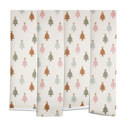 Little Arrow Design Co simple xmas trees multicolor Wall Mural