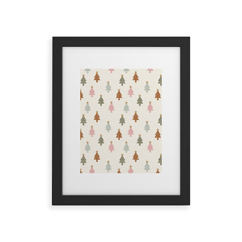 Little Arrow Design Co simple xmas trees multicolor Framed Art Print