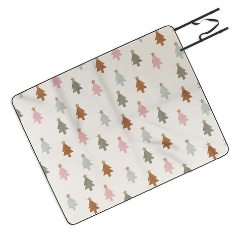 Little Arrow Design Co simple xmas trees multicolor Picnic Blanket