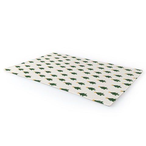 Little Arrow Design Co simple xmas trees on cream Area Rug