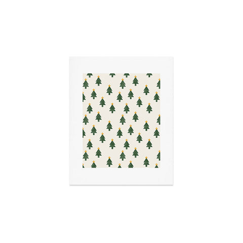 Little Arrow Design Co simple xmas trees on cream Art Print