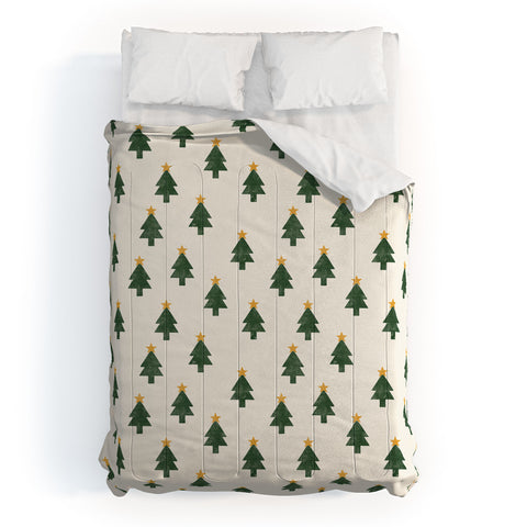 Little Arrow Design Co simple xmas trees on cream Comforter