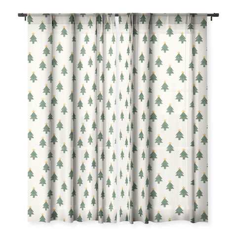 Little Arrow Design Co simple xmas trees on cream Sheer Non Repeat