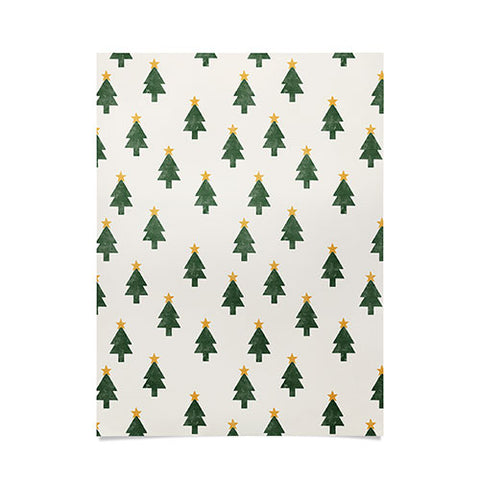 Little Arrow Design Co simple xmas trees on cream Poster