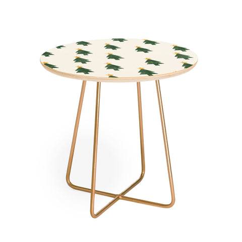 Little Arrow Design Co simple xmas trees on cream Round Side Table