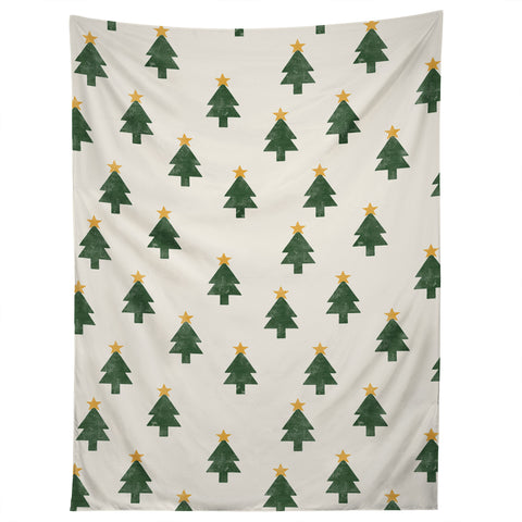 Little Arrow Design Co simple xmas trees on cream Tapestry